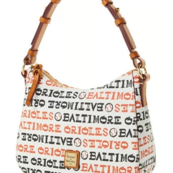 Dooney & Bourke MLB Baltimore Orioles Small Kiley Hobo Shoulder Bag - Picture 2 of 12